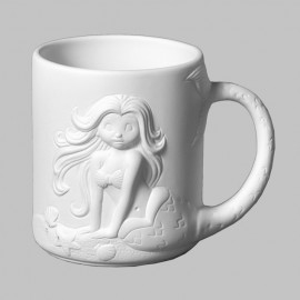 Ceramic Bisque Mermaid Mug - Case of 6 Ceramic Bisque Mermaid Mug - Case of 6